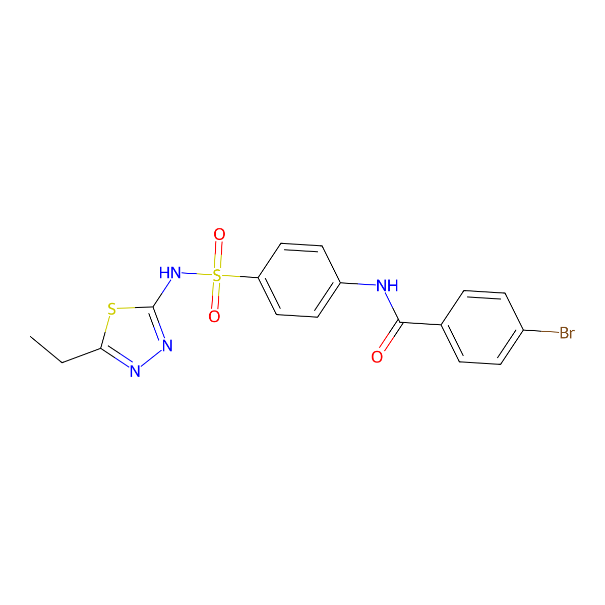 4-Bromo-N-{4-[(5-ethyl-1,3,4-thiadiazol-2-YL)sulfamoyl]phenyl}benzamide molecular structure, CAS 303797-76-4