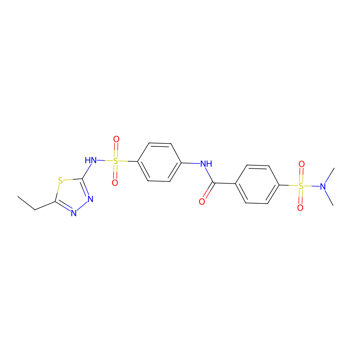 4-(dimethylsulfamoyl)-N-[4-[(5-ethyl-1,3,4-thiadiazol-2-yl)sulfamoyl]phenyl]benzamide molecular structure, CAS 303797-77-5