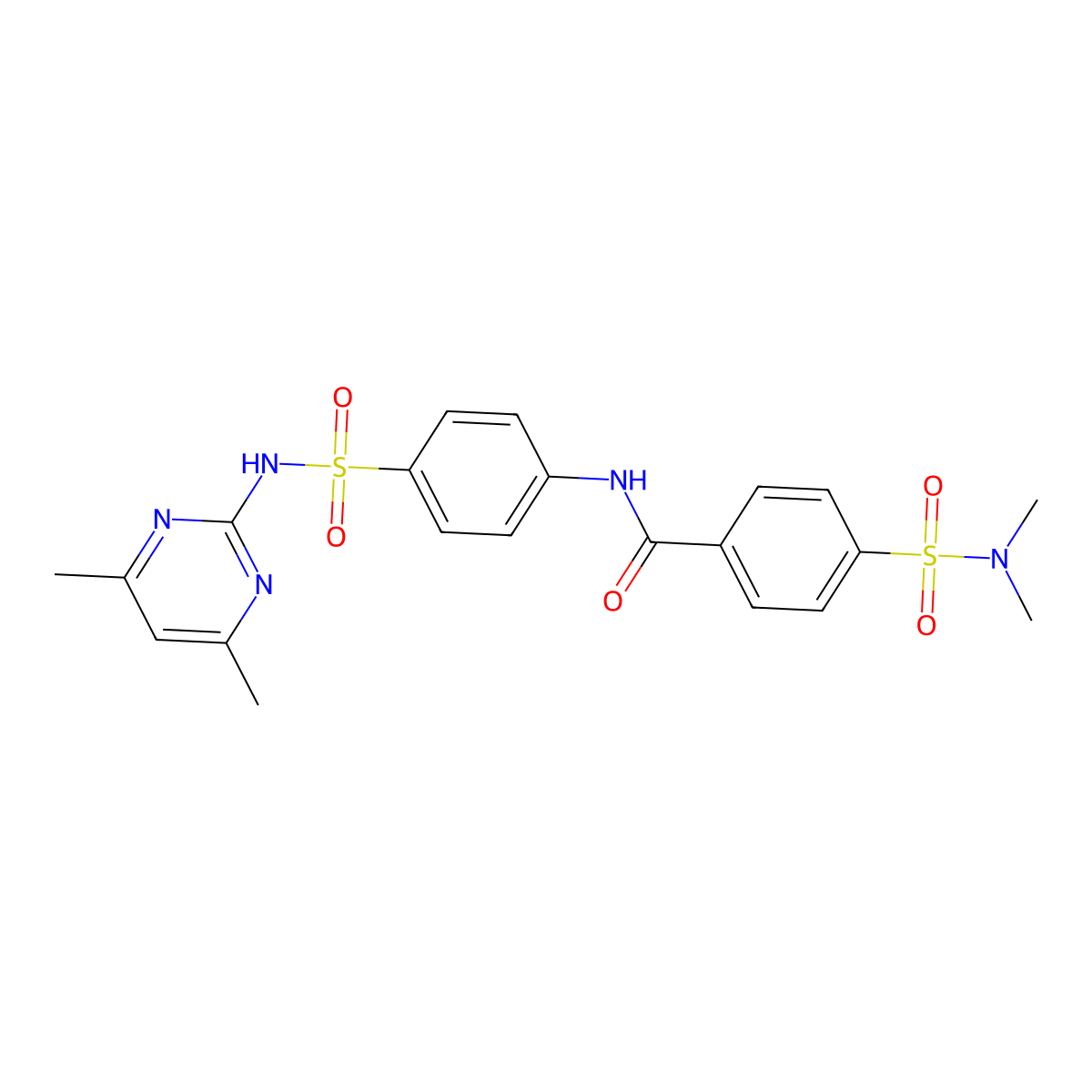 N-{4-[(4,6-dimethylpyrimidin-2-yl)sulfamoyl]phenyl}-4-(dimethylsulfamoyl)benzamide molecular structure, CAS 303797-83-3