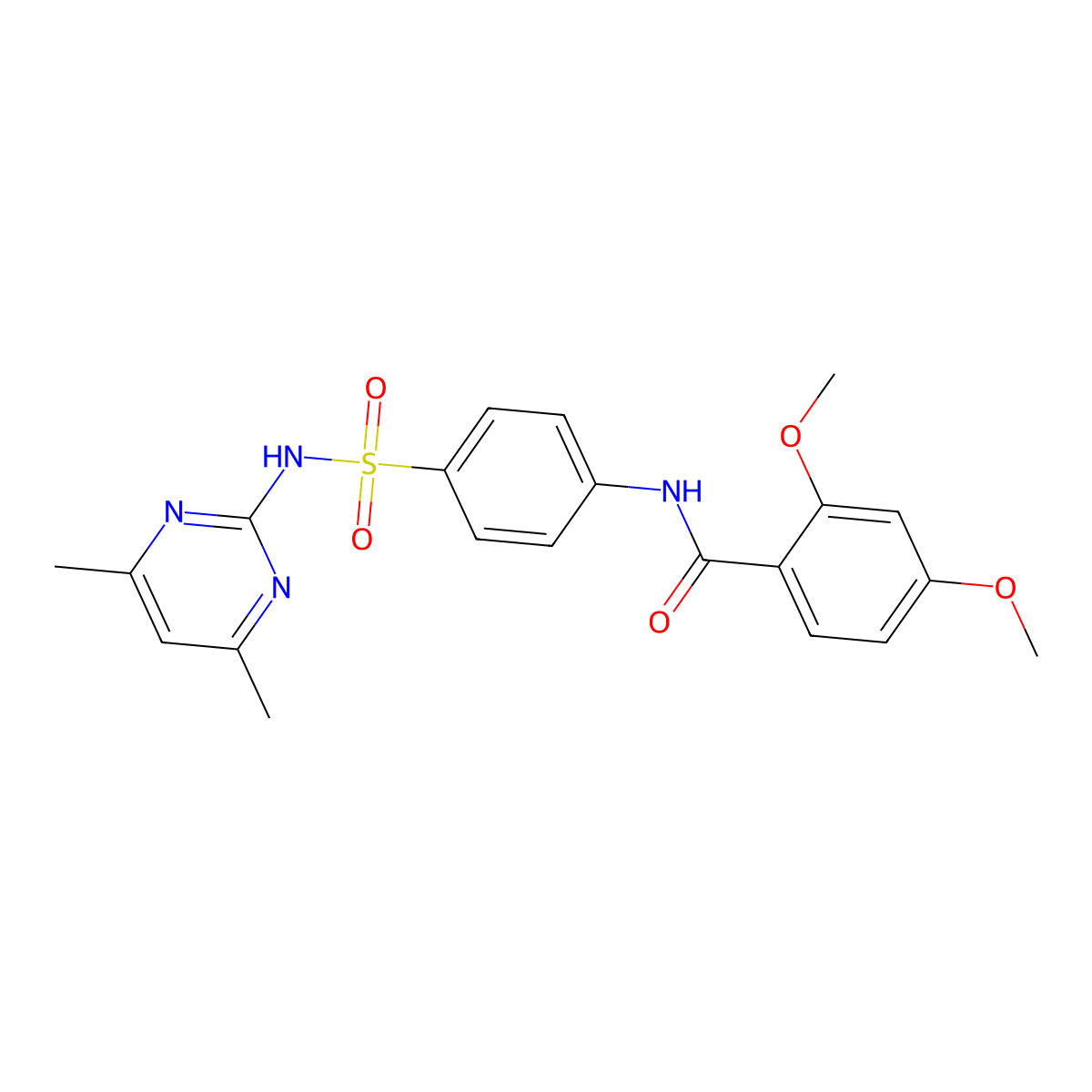 N-[4-[(4,6-dimethylpyrimidin-2-yl)sulfamoyl]phenyl]-2,4-dimethoxybenzamide molecular structure, CAS 303797-85-5