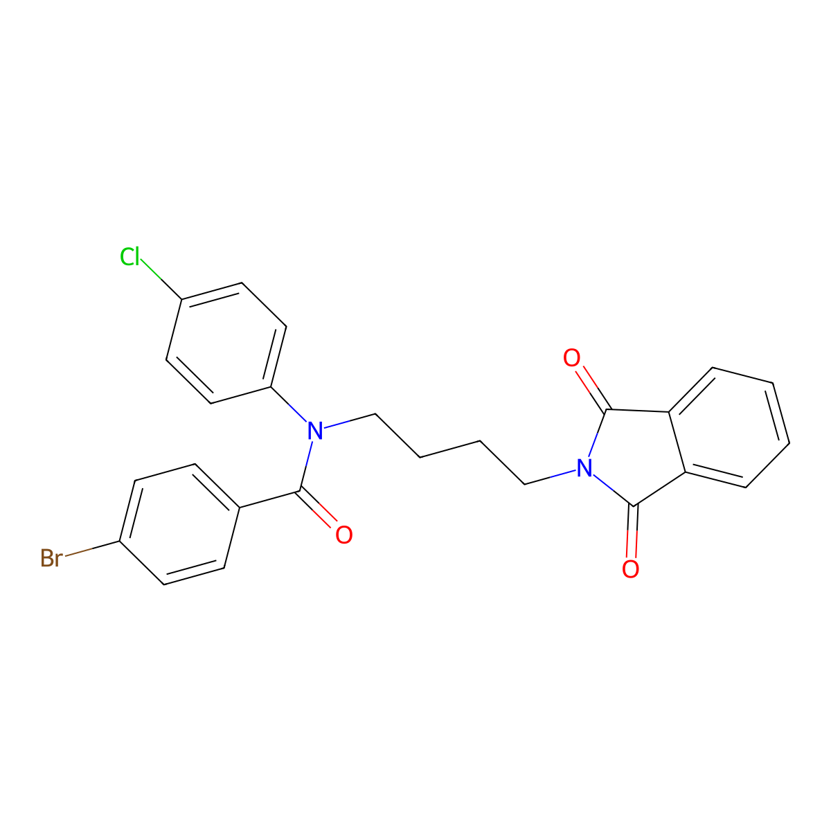 4-bromo-N-(4-chlorophenyl)-N-(4-(1,3-dioxoisoindolin-2-yl)butyl)benzamide molecular structure, CAS 303797-91-3