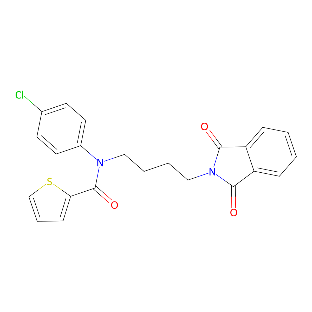 N-(4-chlorophenyl)-N-[4-(1,3-dioxoisoindol-2-yl)butyl]thiophene-2-carboxamide molecular structure, CAS 303797-93-5