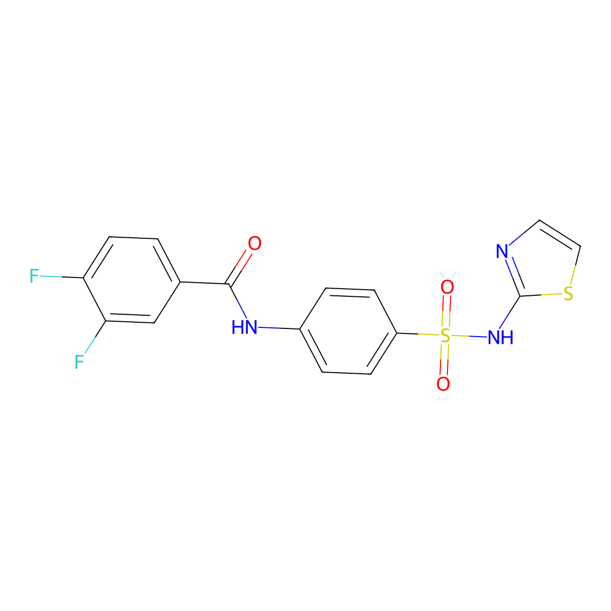 3,4-difluoro-N-[4-(1,3-thiazol-2-ylsulfamoyl)phenyl]benzamide molecular structure, CAS 303797-95-7