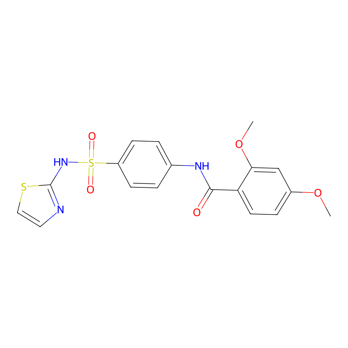 2,4-dimethoxy-N-[4-(1,3-thiazol-2-ylsulfamoyl)phenyl]benzamide molecular structure, CAS 303797-96-8