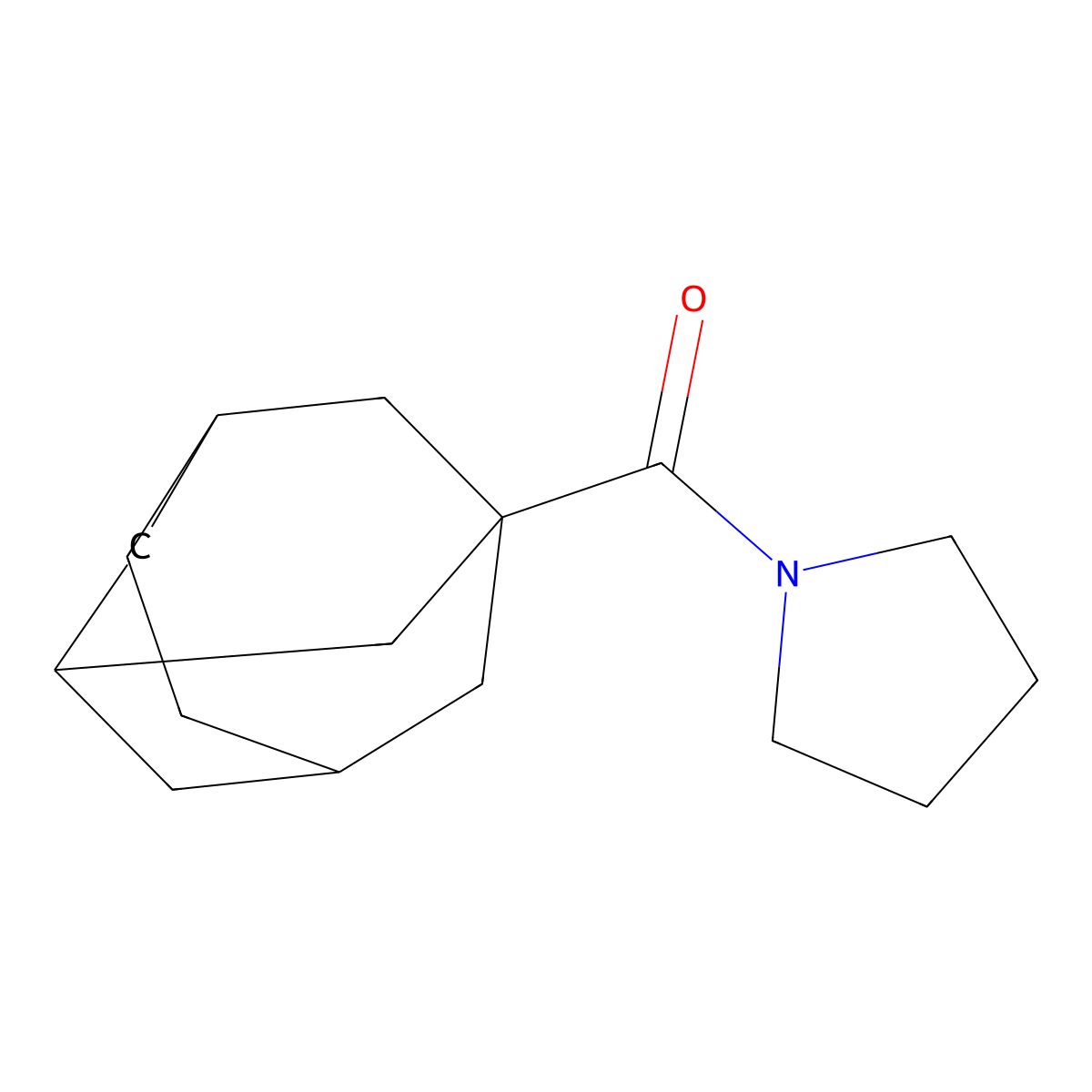 1-(Tricyclo[4.3.1.1~3,8~]undec-1-ylcarbonyl)pyrrolidine molecular structure, CAS 303798-08-5