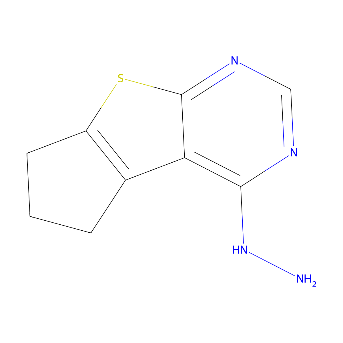 (2,3-Dihydro-1H-8-thia-5,7-diaza-cyclopenta[a]inden-4-yl)-hydrazine molecular structure, CAS 303798-10-9