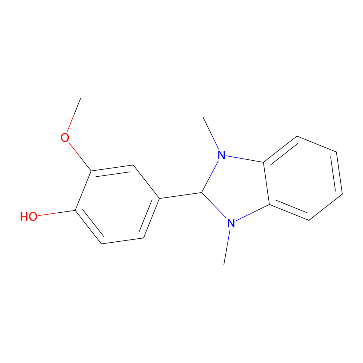 4-(1,3-dimethyl-2H-benzimidazol-2-yl)-2-methoxyphenol molecular structure, CAS 303798-17-6
