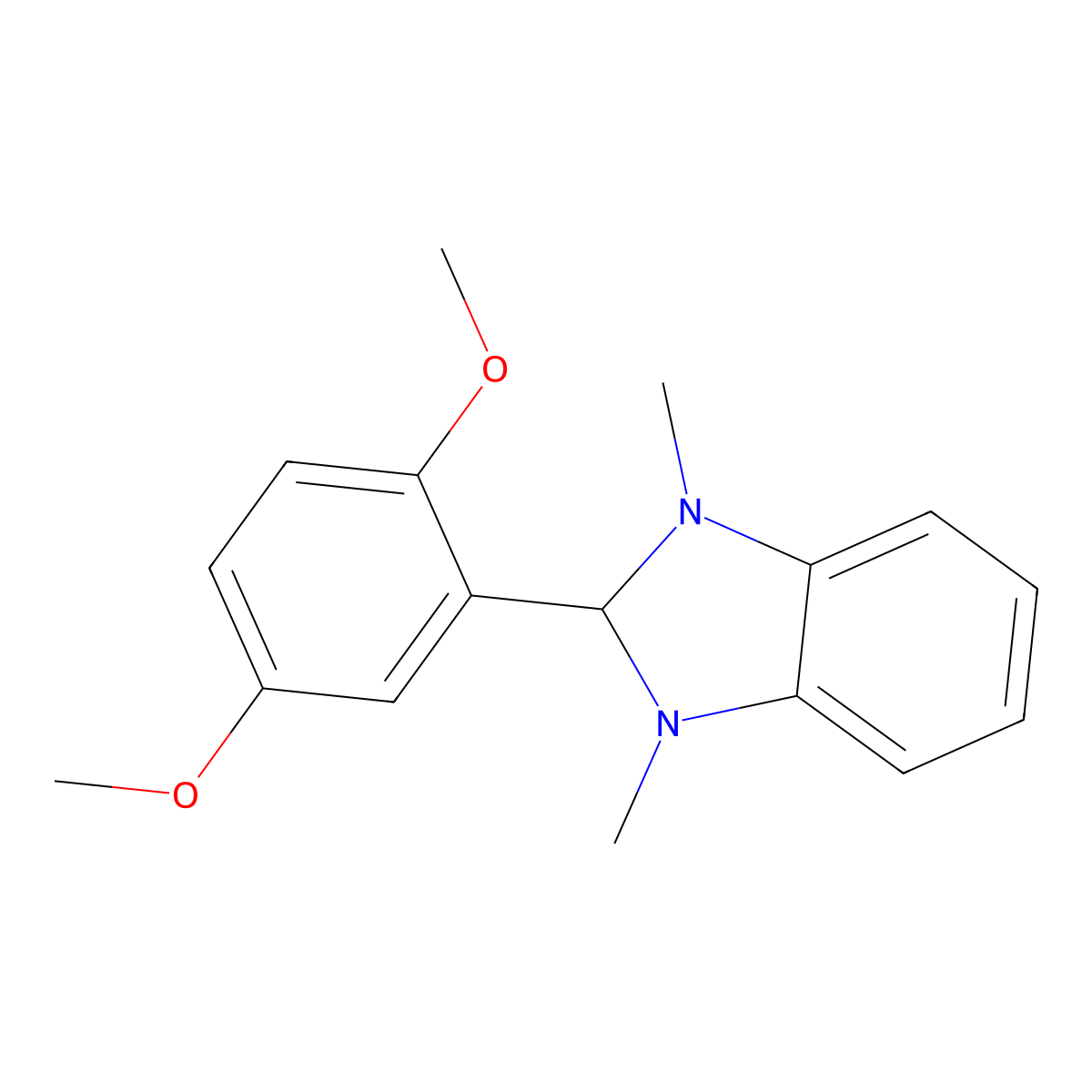 2-(2,5-dimethoxyphenyl)-1,3-dimethyl-2H-benzimidazole molecular structure, CAS 303798-18-7