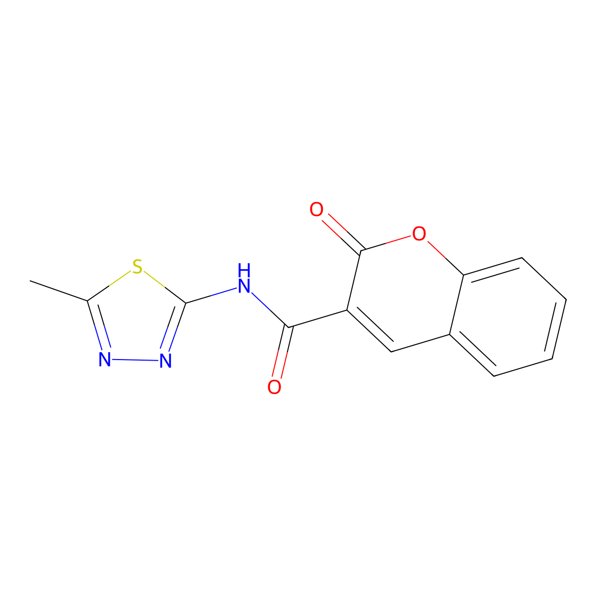 N-(5-methyl-1,3,4-thiadiazol-2-yl)-2-oxo-2H-chromene-3-carboxamide molecular structure, CAS 303798-34-7
