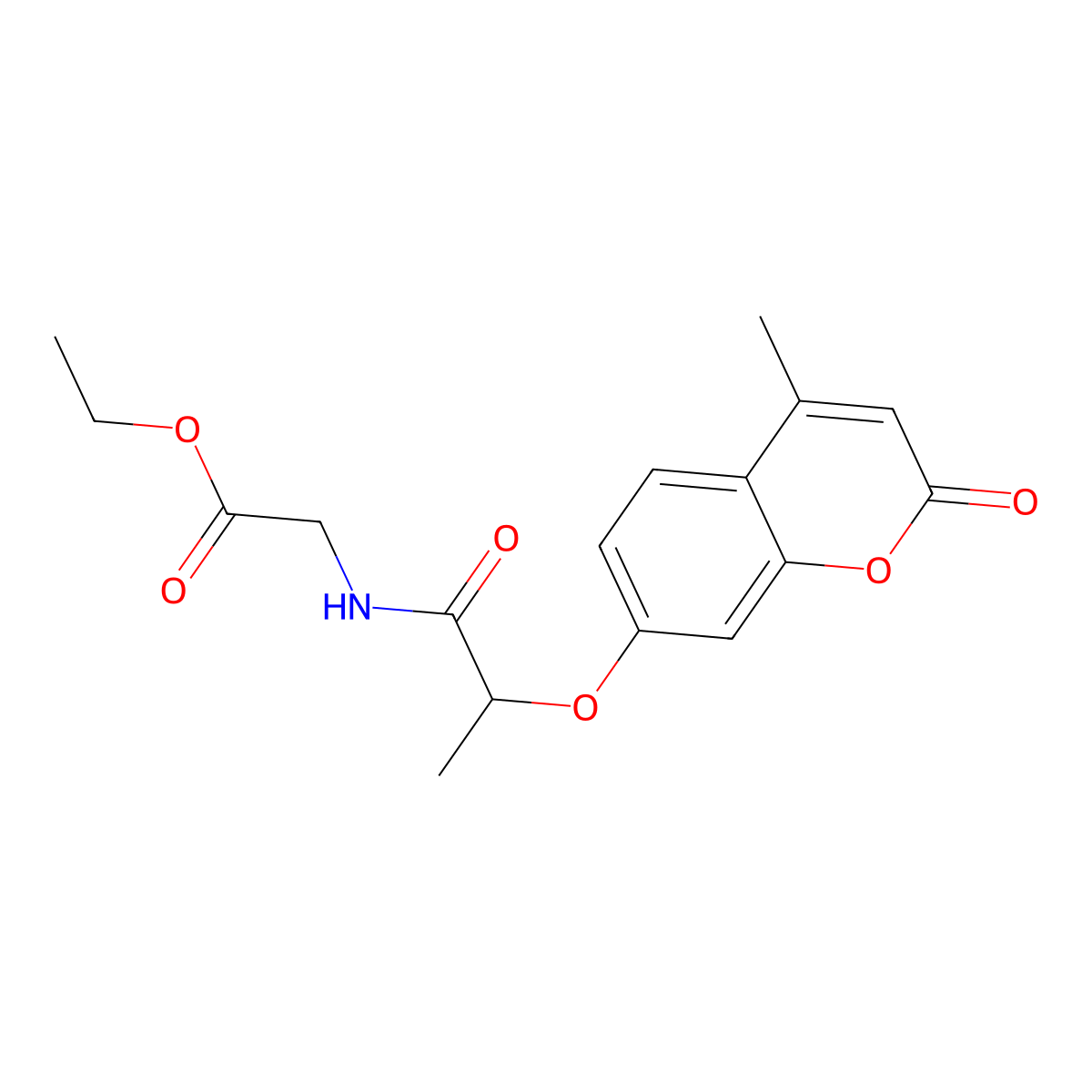 ethyl N-{2-[(4-methyl-2-oxo-2H-chromen-7-yl)oxy]propanoyl}glycinate molecular structure, CAS 303798-42-7