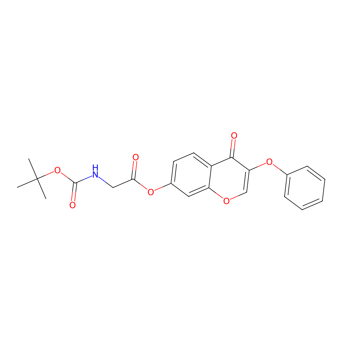 4-oxo-3-phenoxy-4H-chromen-7-yl [(tert-butoxycarbonyl)amino]acetate molecular structure, CAS 303798-53-0