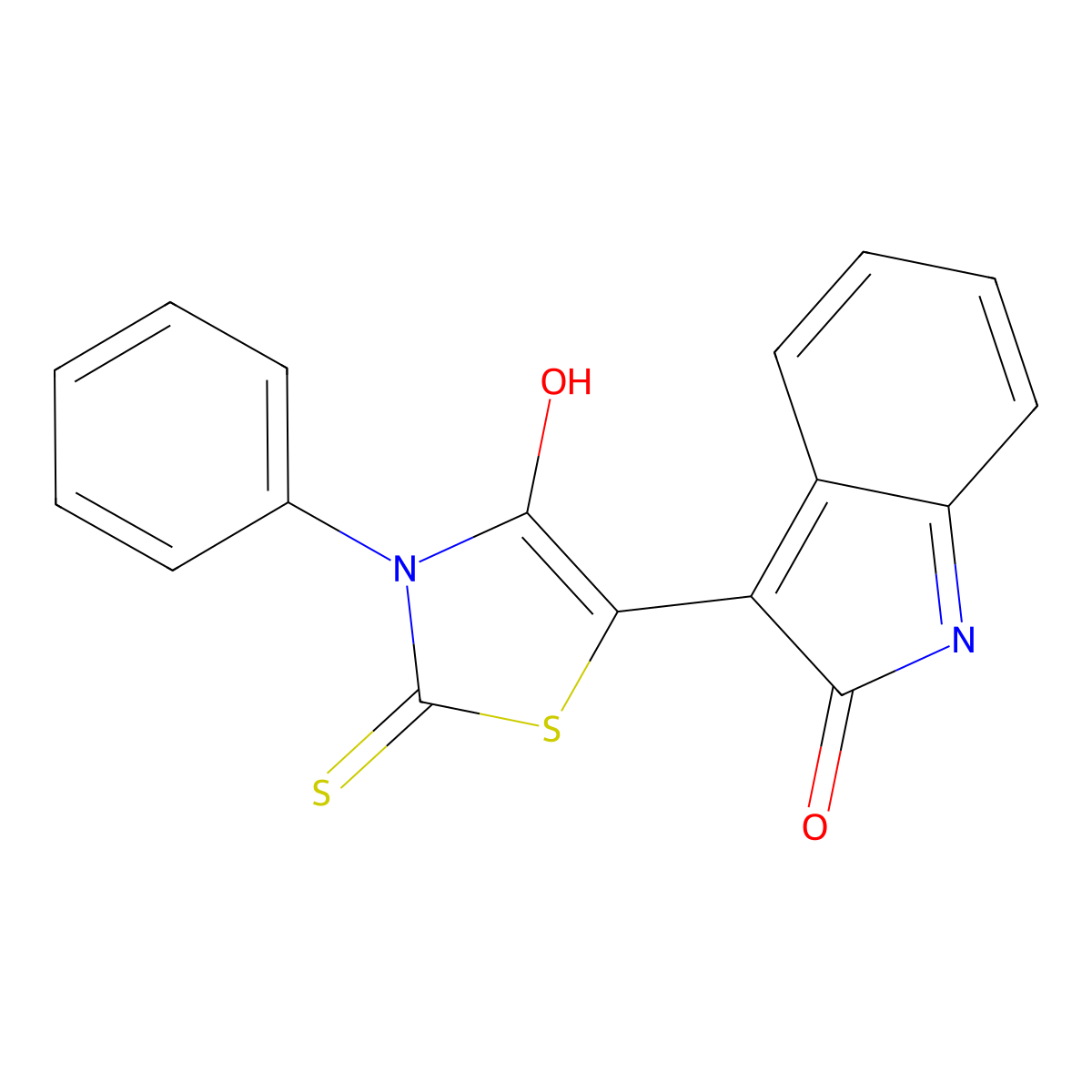 (Z)-5-(2-oxoindolin-3-ylidene)-3-phenyl-2-thioxothiazolidin-4-one molecular structure, CAS 303798-59-6