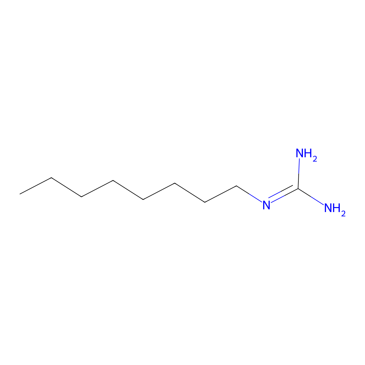 Octylguanidine molecular structure, CAS 3038-42-4