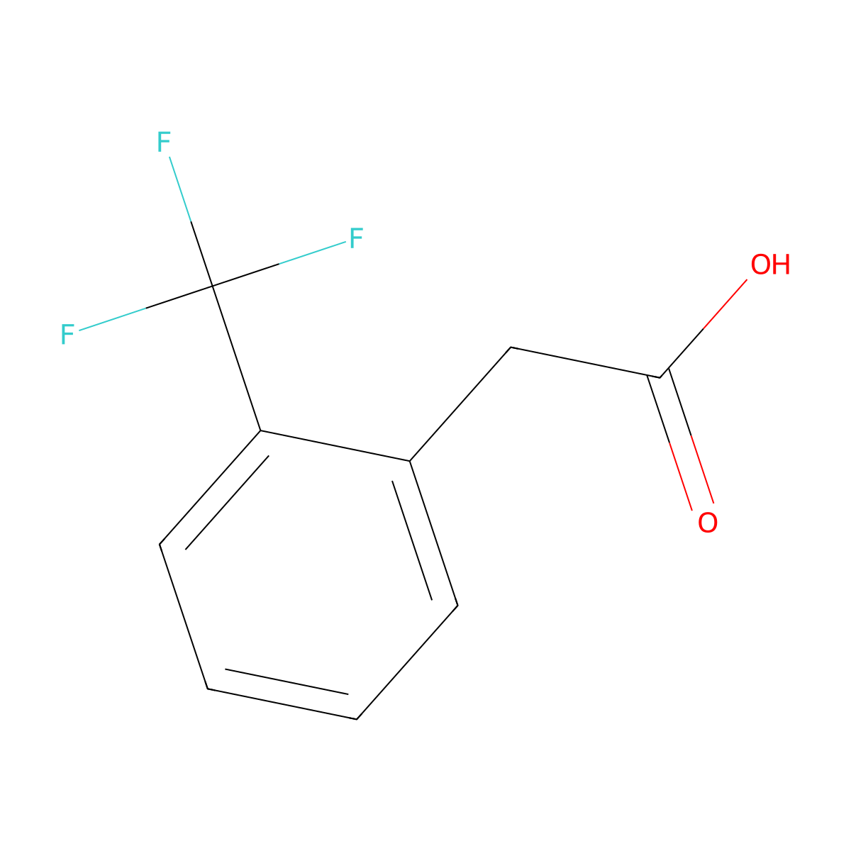 (2-(trifluoromethyl)phenyl)acetic acid molecular structure, CAS 3038-48-0