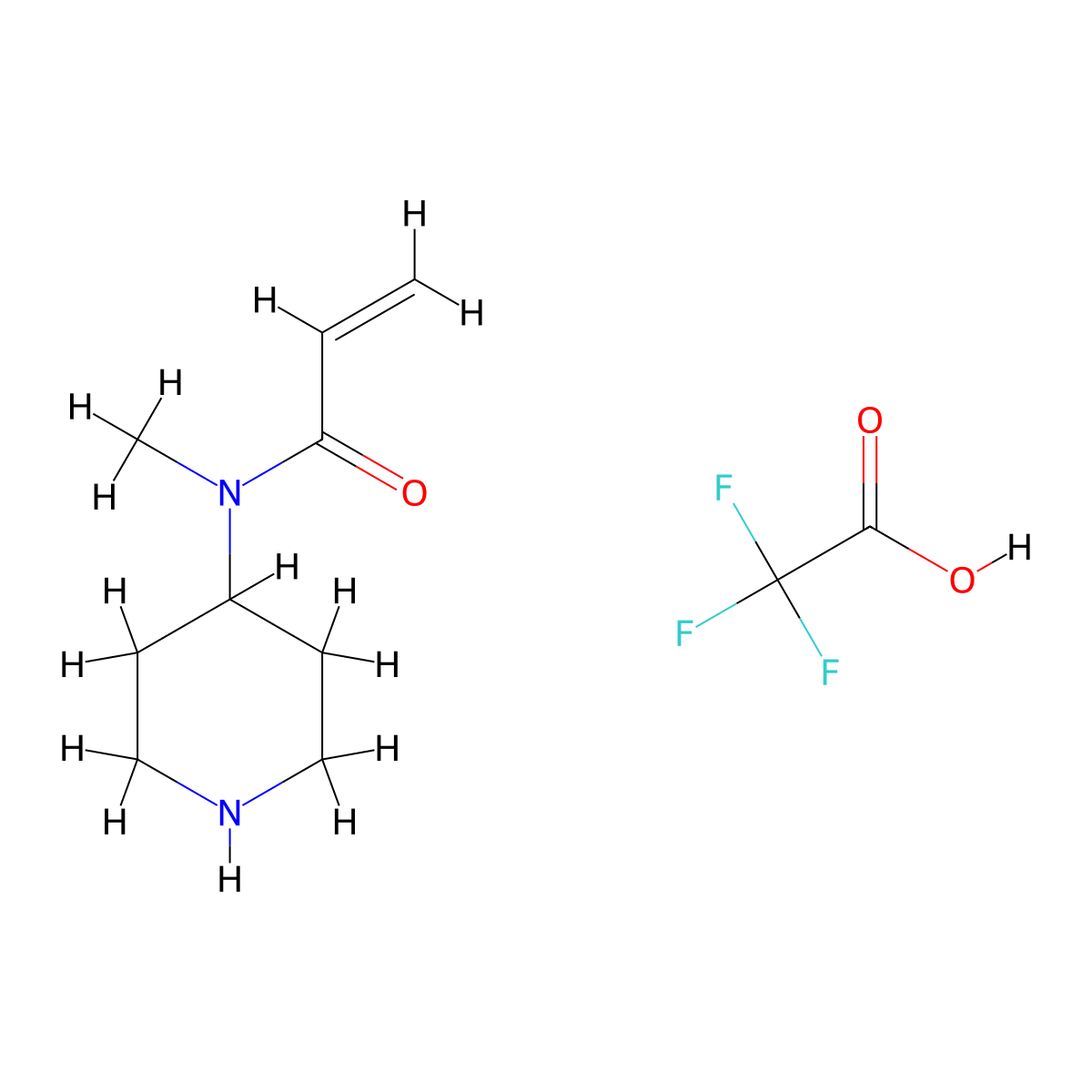 N-methyl-N-(piperidin-4-yl)prop-2-enamide; trifluoroacetic acid molecular structure, CAS 3038198-49-8