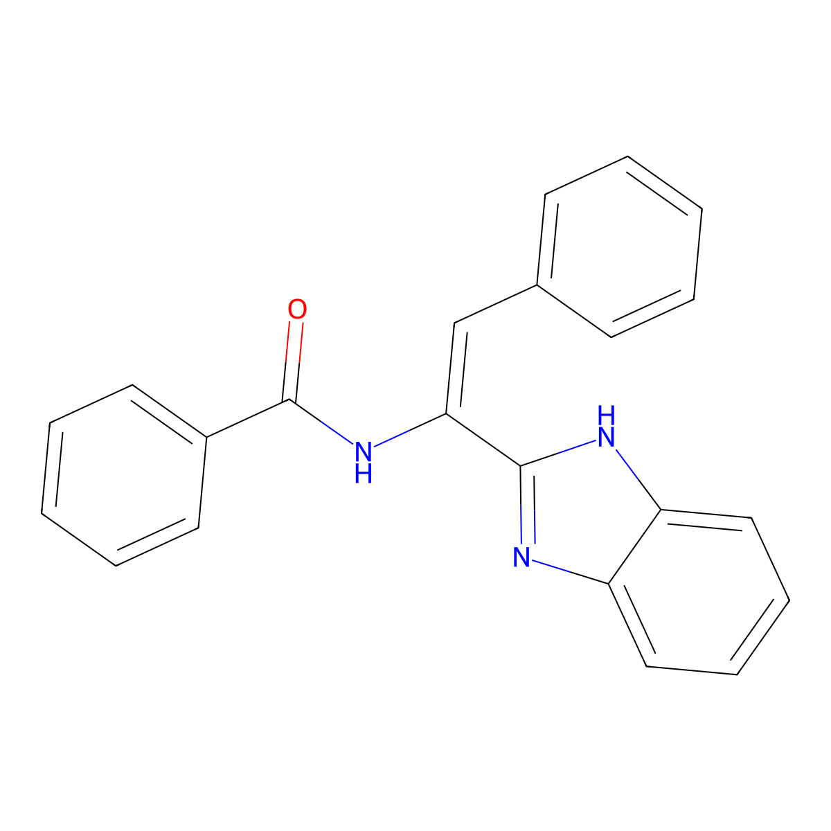 N-[1-(1H-benzimidazol-2-yl)-2-phenylethenyl]benzamide molecular structure, CAS 30384-83-9