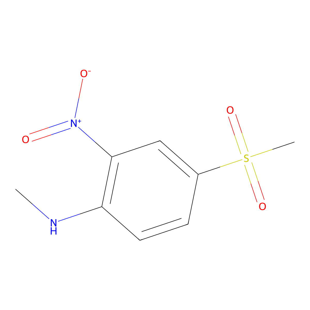 4-mesyl-N-methyl-2-nitroaniline molecular structure, CAS 30388-44-4
