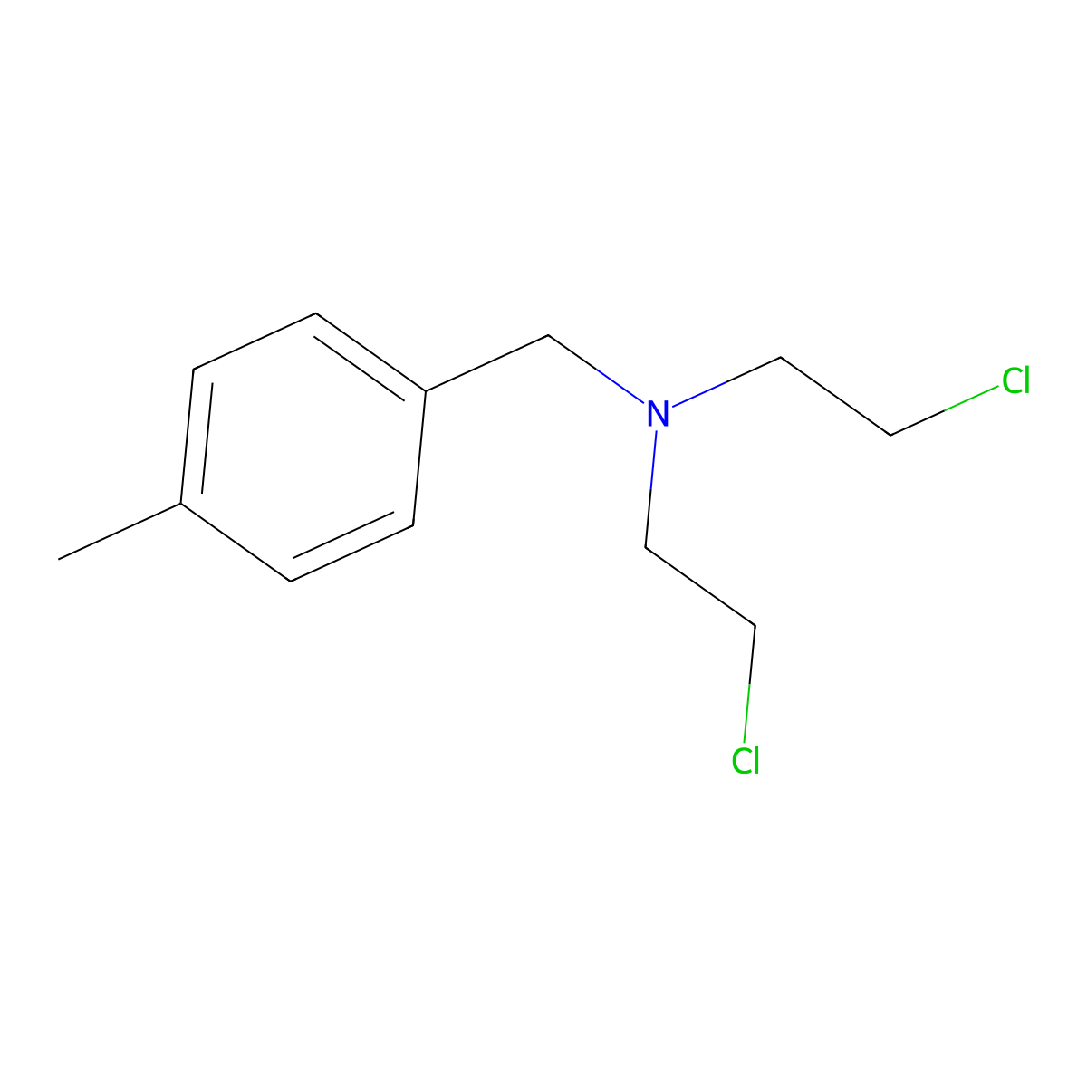 Benzylamine, N,N-bis(2-chloroethyl)-p-methyl- molecular structure, CAS 30389-85-6