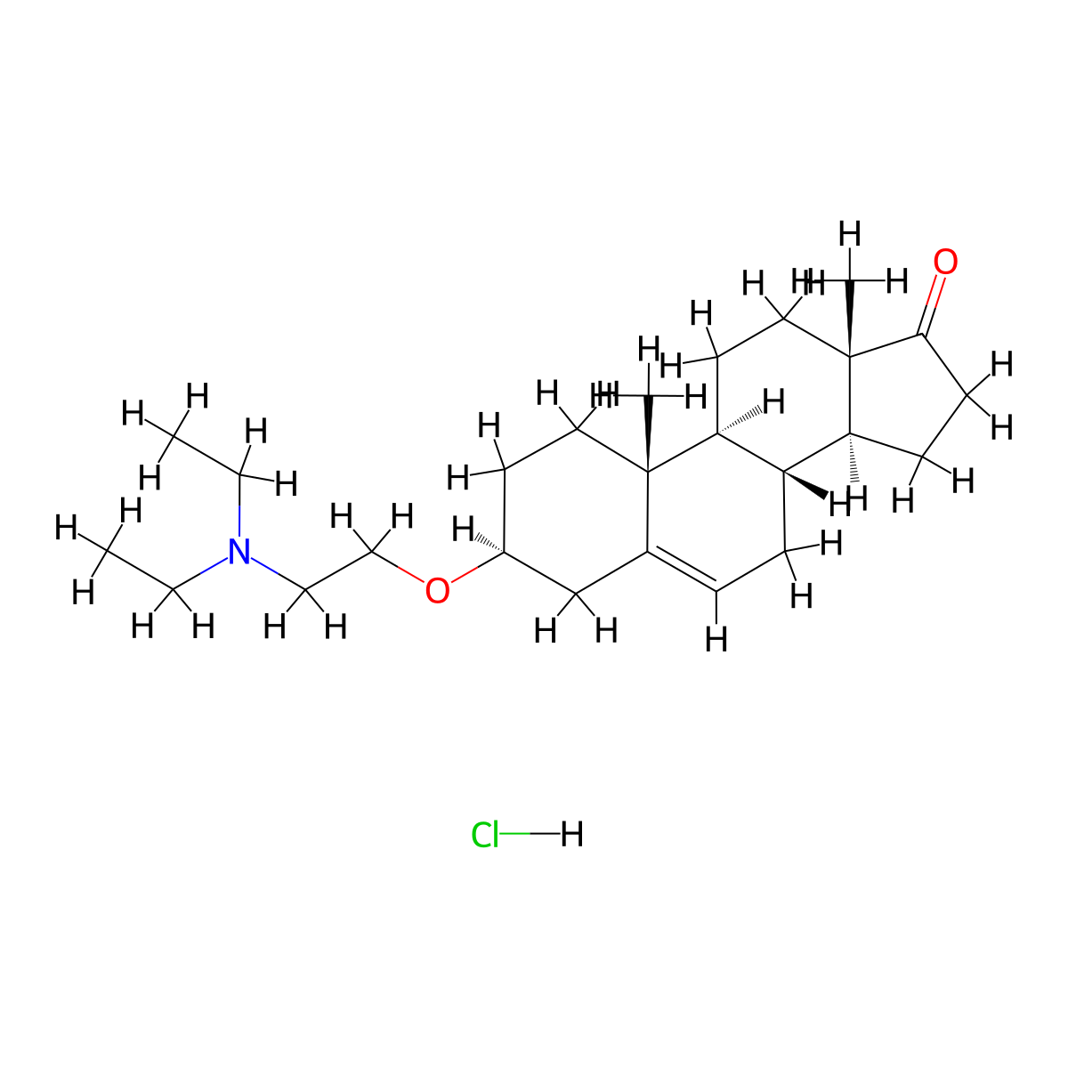 3beta-(2-Diethylaminoethoxy)androst-5-en-17-one hydrochloride molecular structure, CAS 3039-71-2