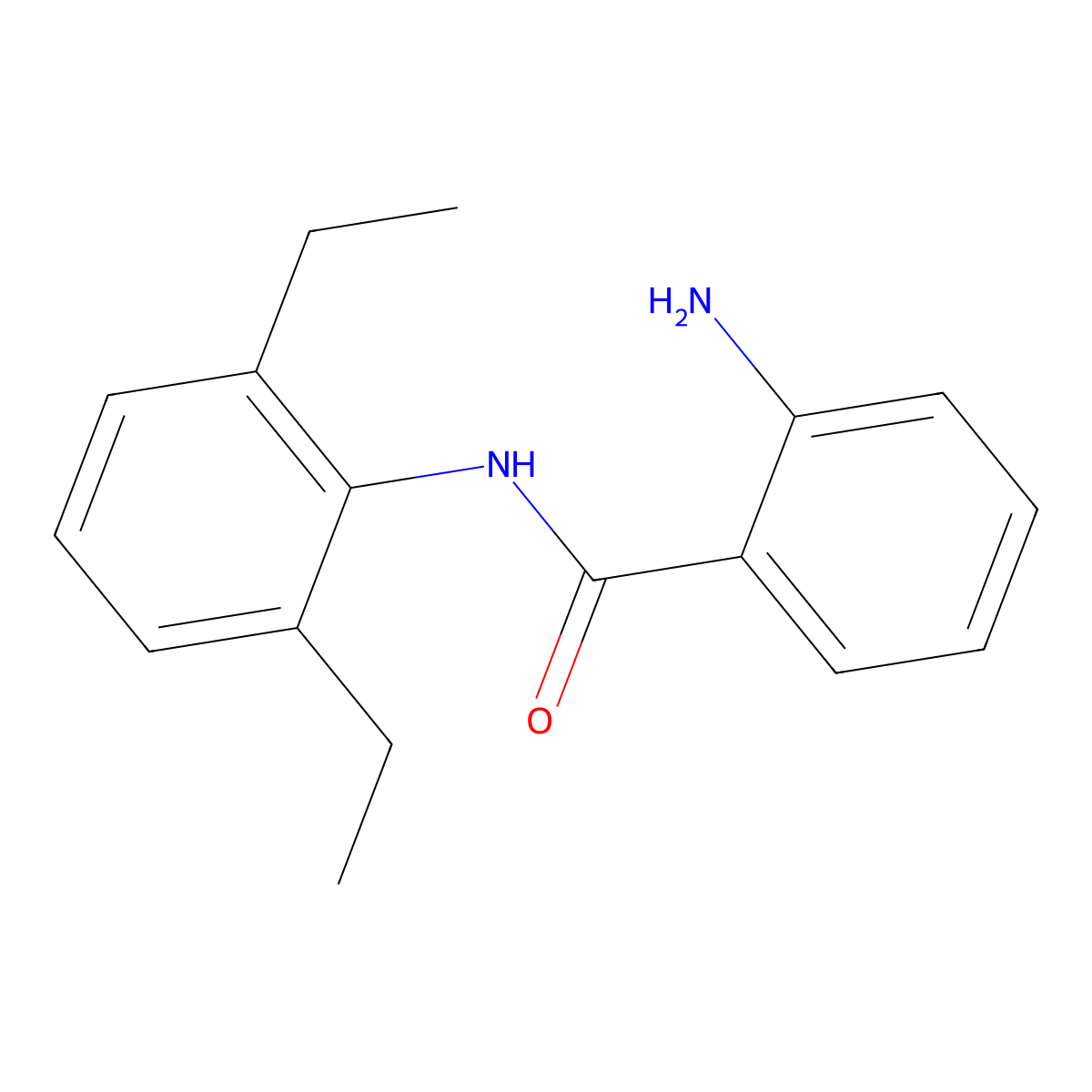 2-amino-N-(2,6-diethylphenyl)benzamide molecular structure, CAS 30391-91-4