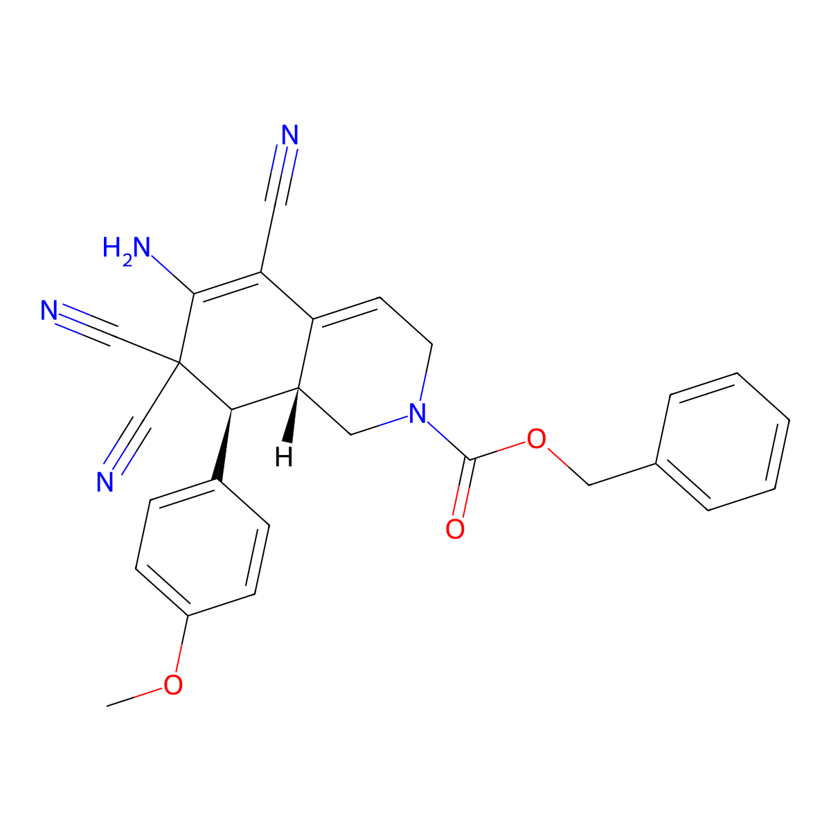 benzyl 6-amino-5,7,7-tricyano-8-(4-methoxyphenyl)-3,7,8,8a-tetrahydro-2(1H)-isoquinolinecarboxylate molecular structure, CAS 303953-32-4