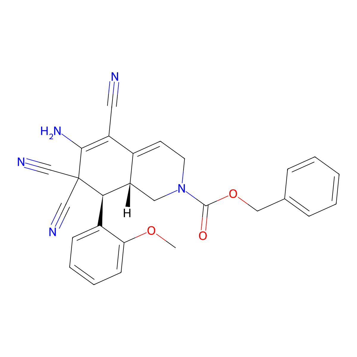 benzyl 6-amino-5,7,7-tricyano-8-(2-methoxyphenyl)-3,7,8,8a-tetrahydro-2(1H)-isoquinolinecarboxylate molecular structure, CAS 303953-34-6