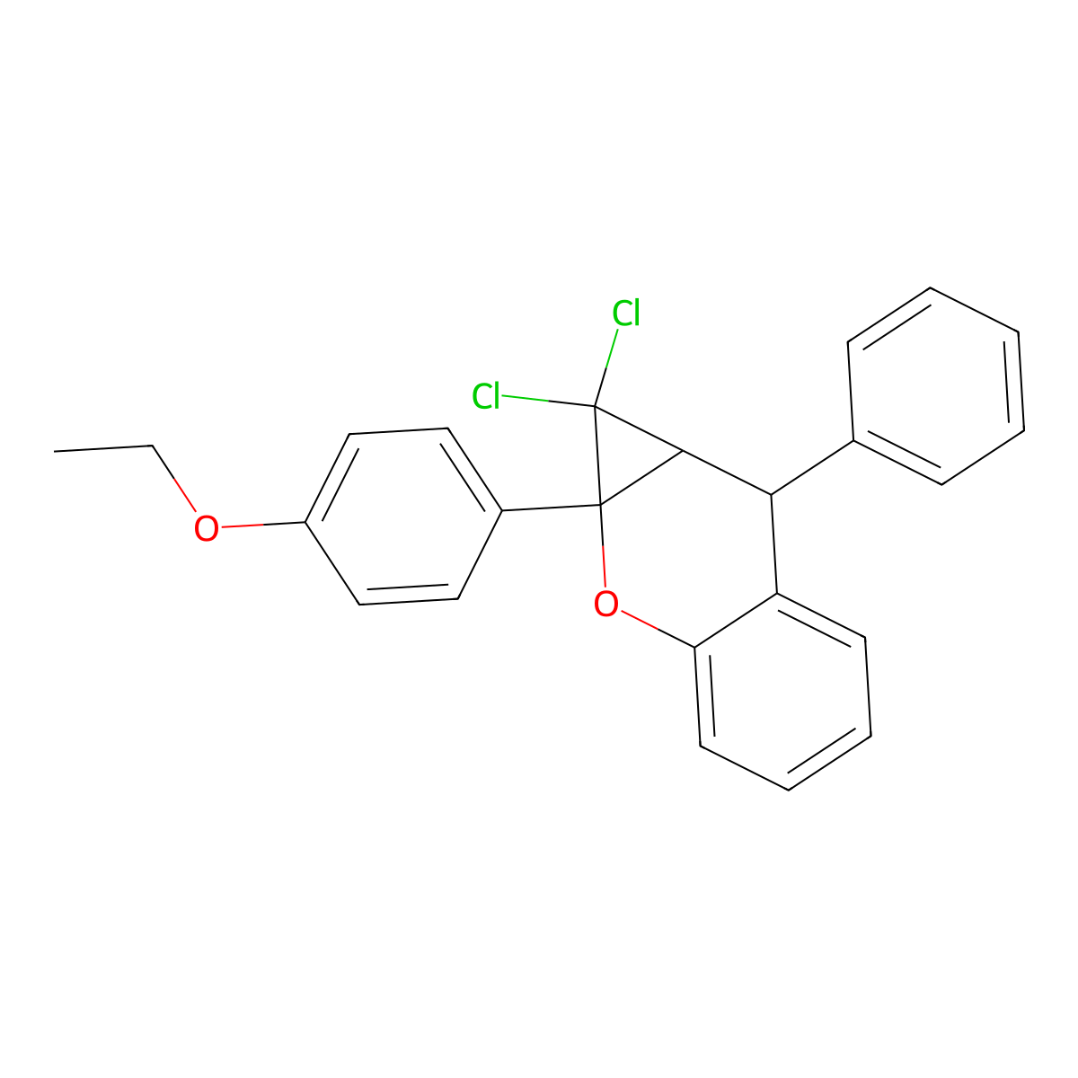 1,1-Dichloro-1a-(4-ethoxyphenyl)-7-phenyl-1,1a,7,7a-tetrahydrocyclopropa[b]chromene molecular structure, CAS 303959-41-3