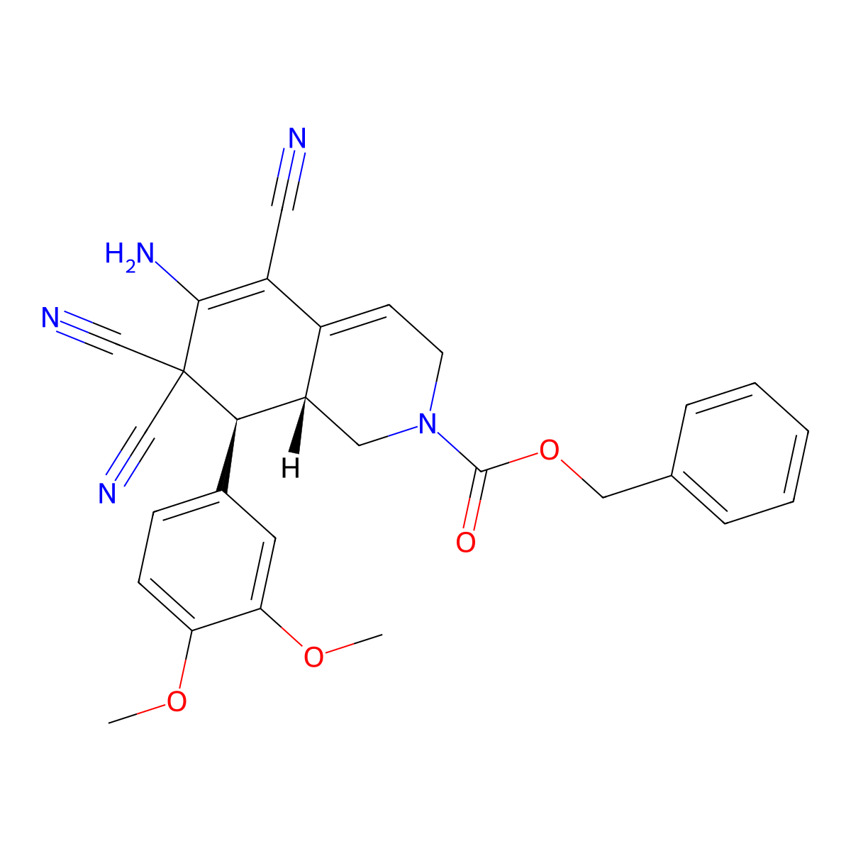 benzyl 6-amino-5,7,7-tricyano-8-(3,4-dimethoxyphenyl)-3,7,8,8a-tetrahydro-2(1H)-isoquinolinecarboxylate molecular structure, CAS 303959-51-5