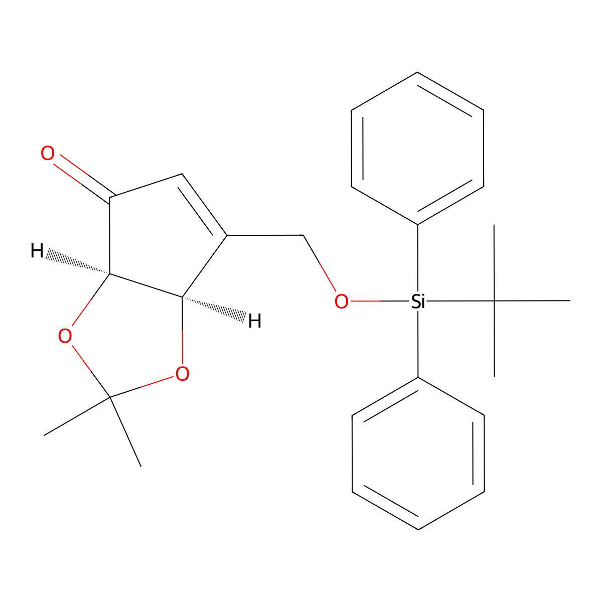(3aR,6aR)-6-(((tert-Butyldiphenylsilyl)oxy)methyl)-2,2-dimethyl-3aH-cyclopenta[d][1,3]dioxol-4(6aH)-one molecular structure, CAS 303963-92-0