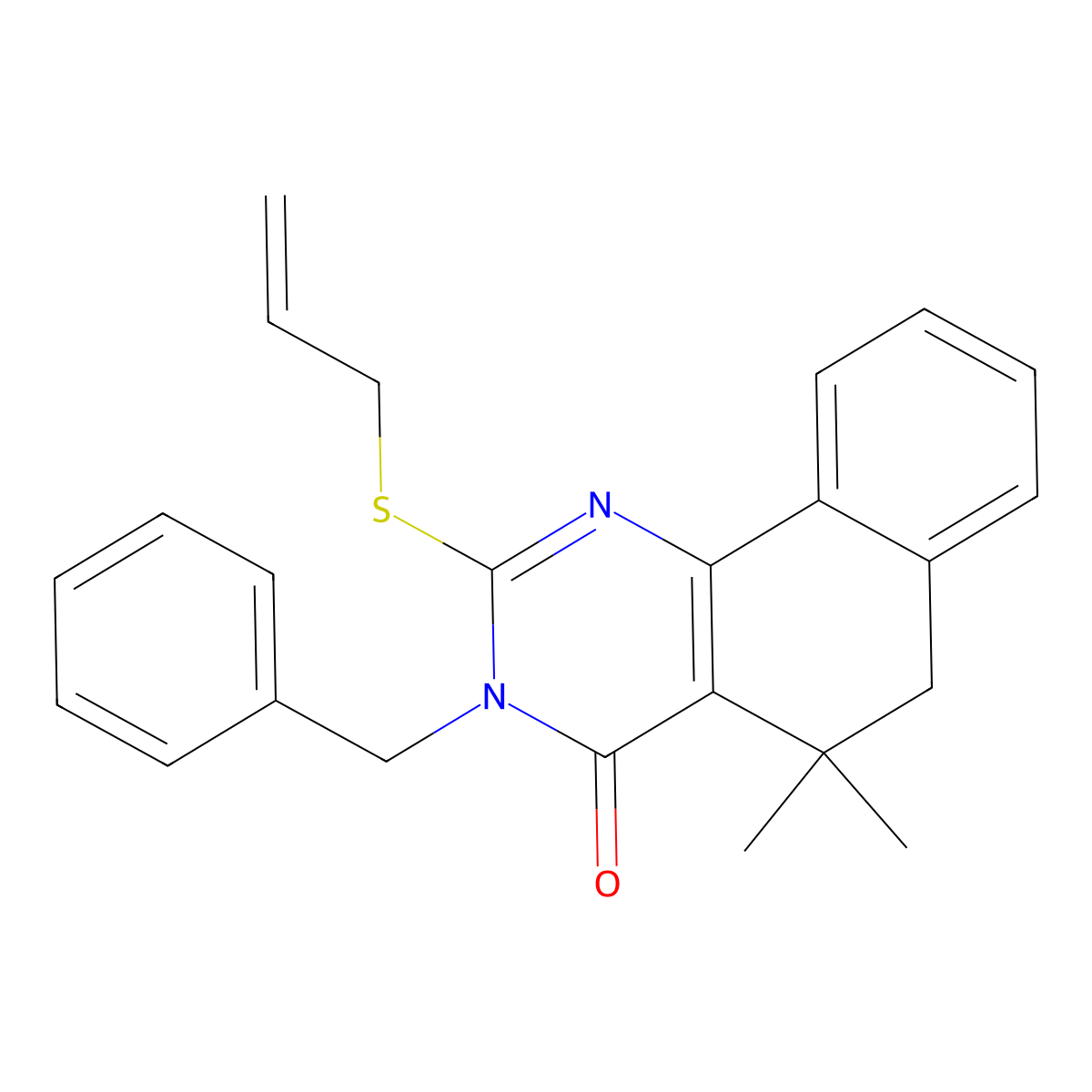 3-benzyl-5,5-dimethyl-2-prop-2-enylsulfanyl-6H-benzo[h]quinazolin-4-one molecular structure, CAS 303965-67-5