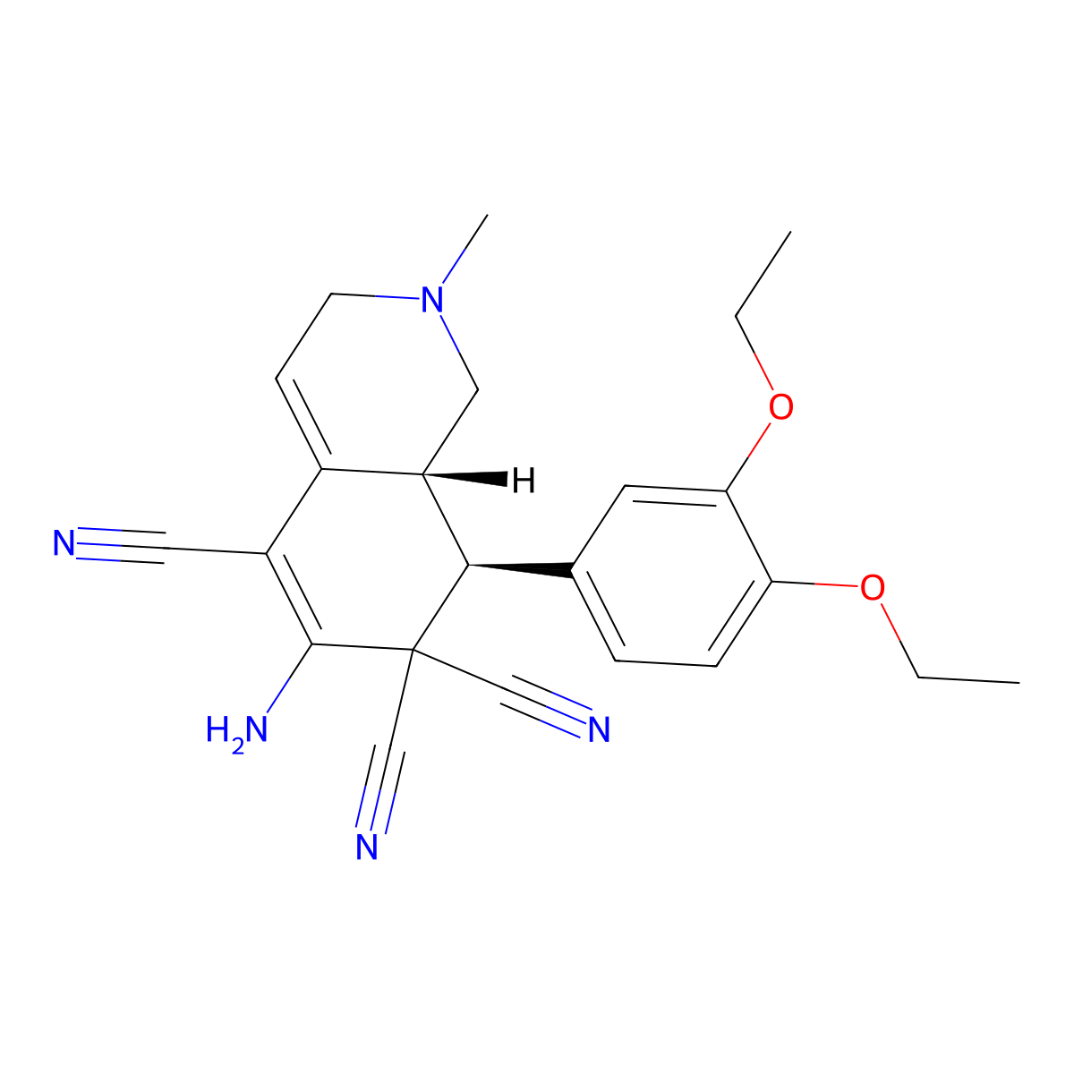 6-amino-8-(3,4-diethoxyphenyl)-2-methyl-2,3,8,8a-tetrahydro-5,7,7(1H)-isoquinolinetricarbonitrile molecular structure, CAS 303966-72-5