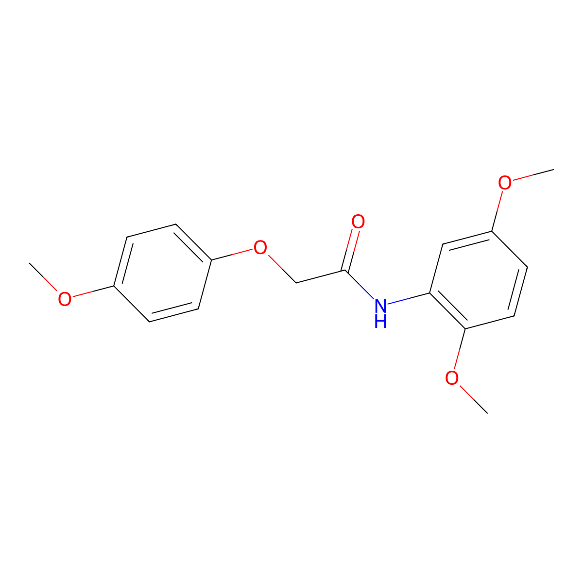 N-(2,5-dimethoxyphenyl)-2-(4-methoxyphenoxy)acetamide molecular structure, CAS 303971-57-5