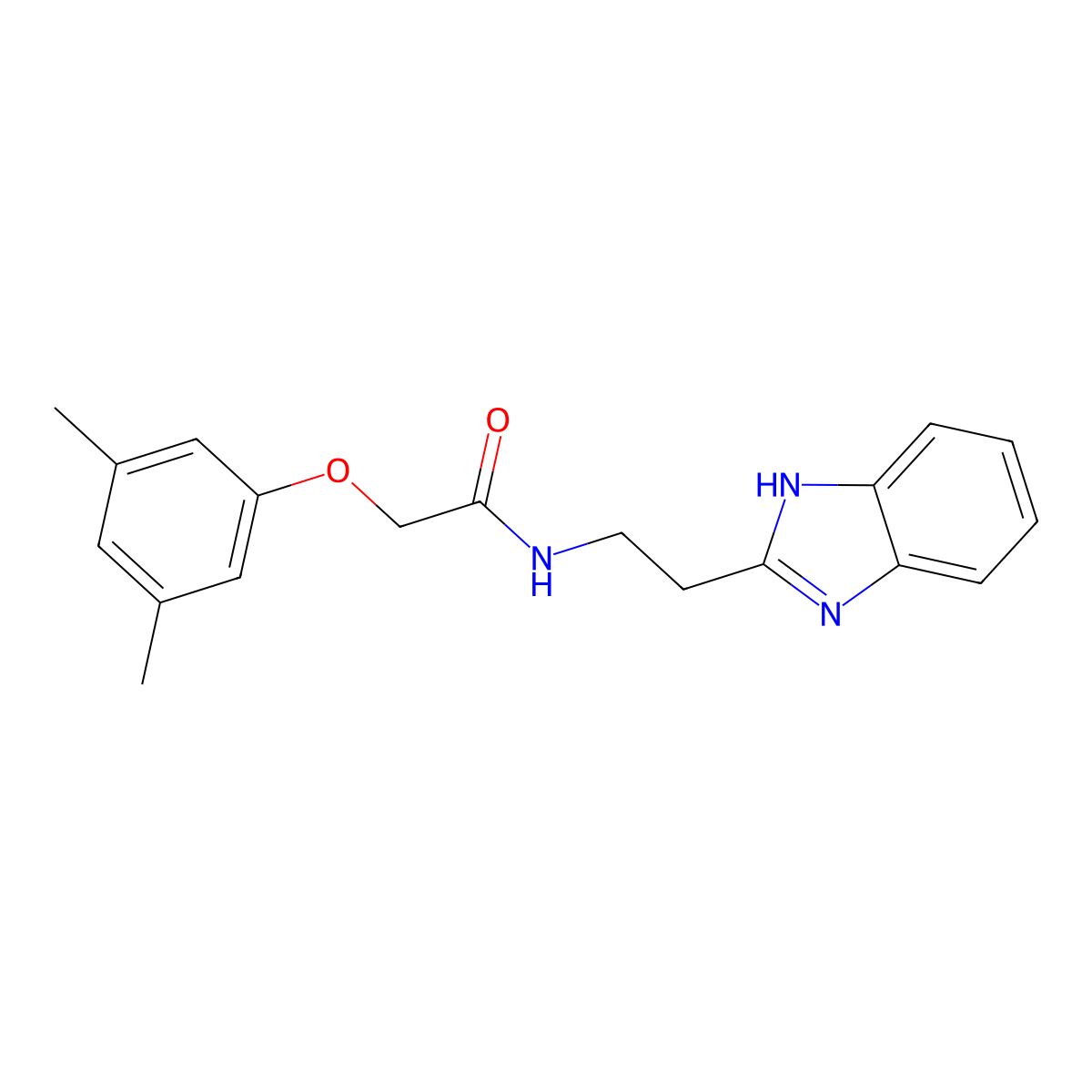 N-[2-(1H-benzimidazol-2-yl)ethyl]-2-(3,5-dimethylphenoxy)acetamide molecular structure, CAS 303971-73-5