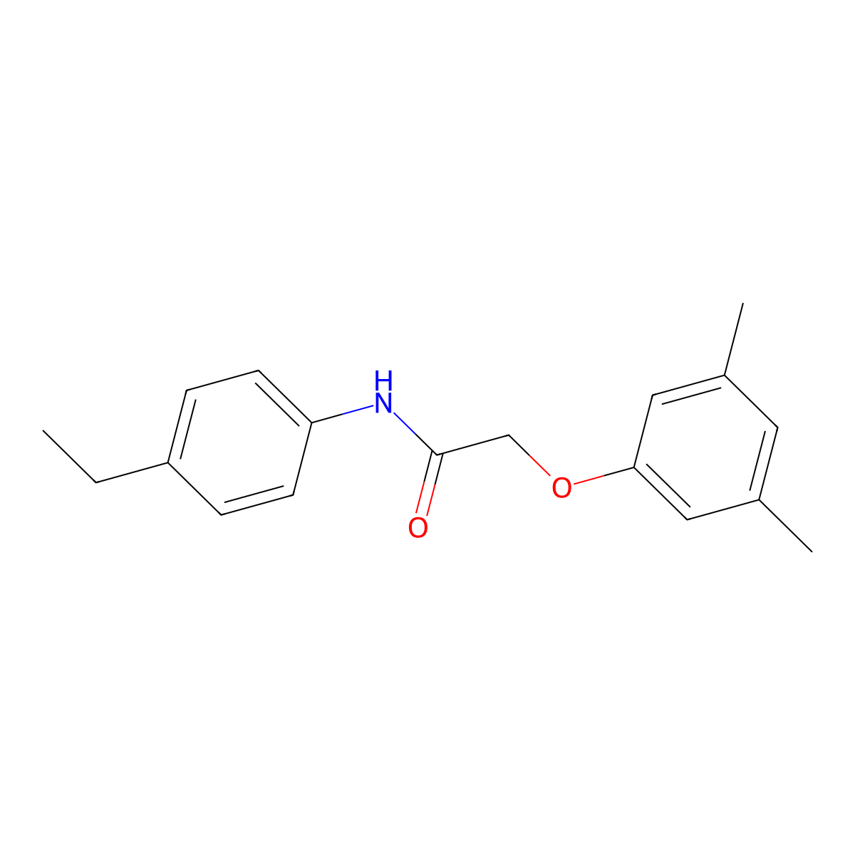 2-(3,5-dimethylphenoxy)-N-(4-ethylphenyl)acetamide molecular structure, CAS 303971-81-5