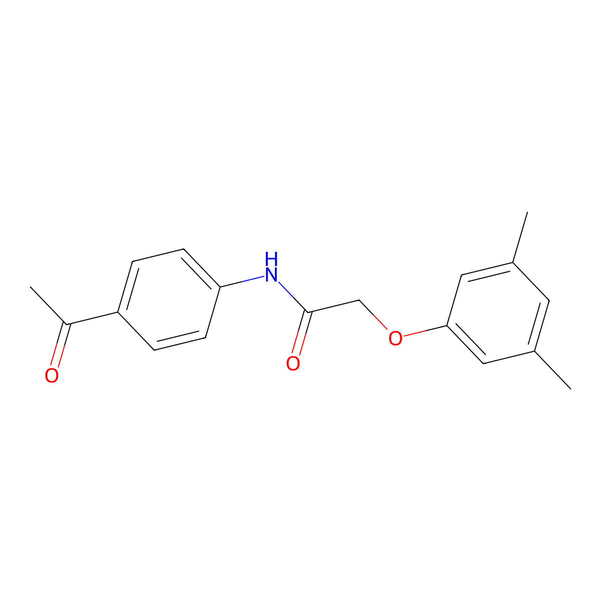 N-(4-acetylphenyl)-2-(3,5-dimethylphenoxy)acetamide molecular structure, CAS 303971-83-7