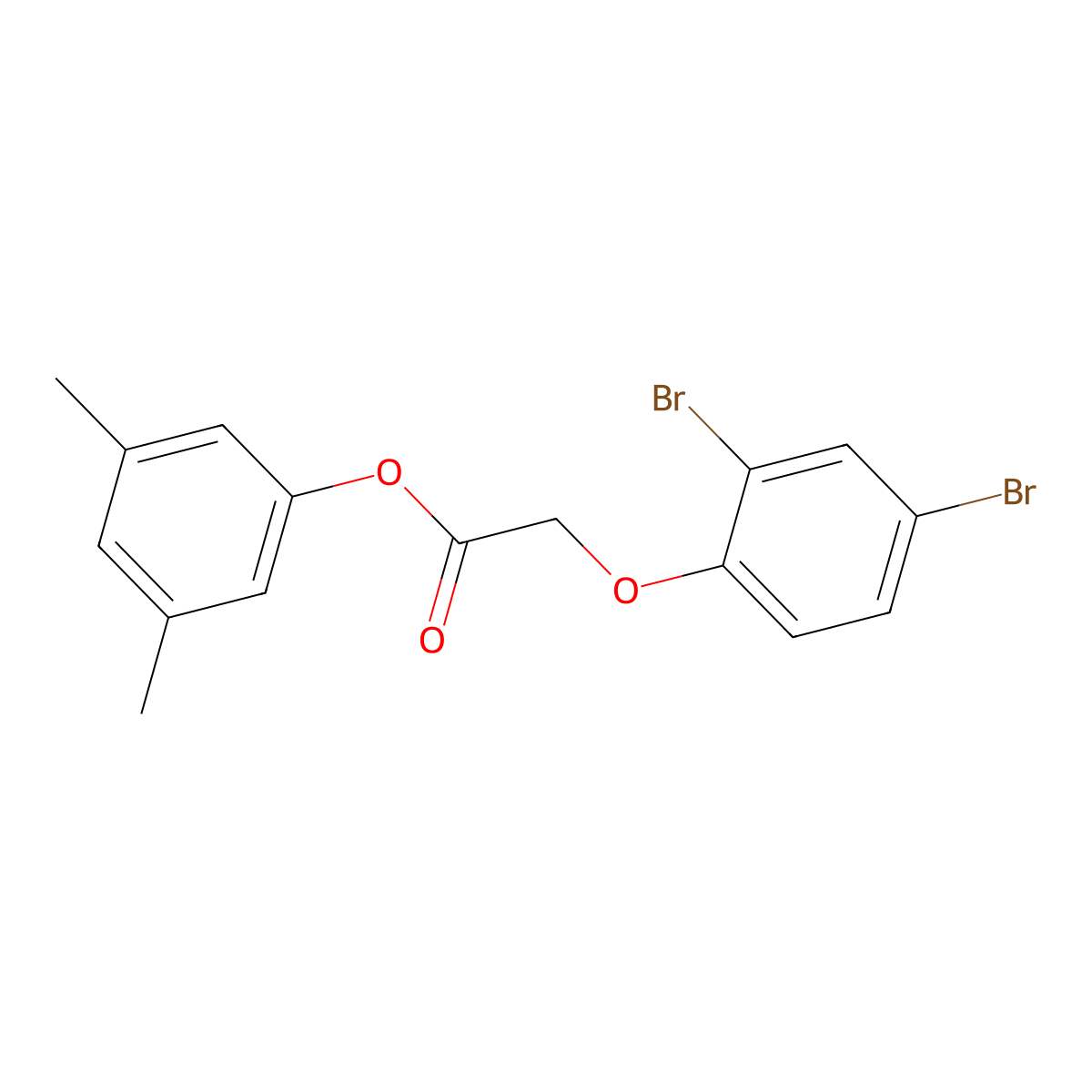 3,5-Dimethylphenyl (2,4-dibromophenoxy)acetate molecular structure, CAS 303971-88-2