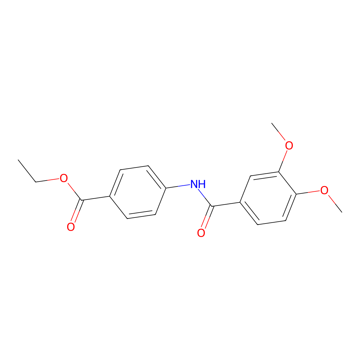 Ethyl 4-[(3,4-dimethoxybenzoyl)amino]benzoate molecular structure, CAS 303972-11-4