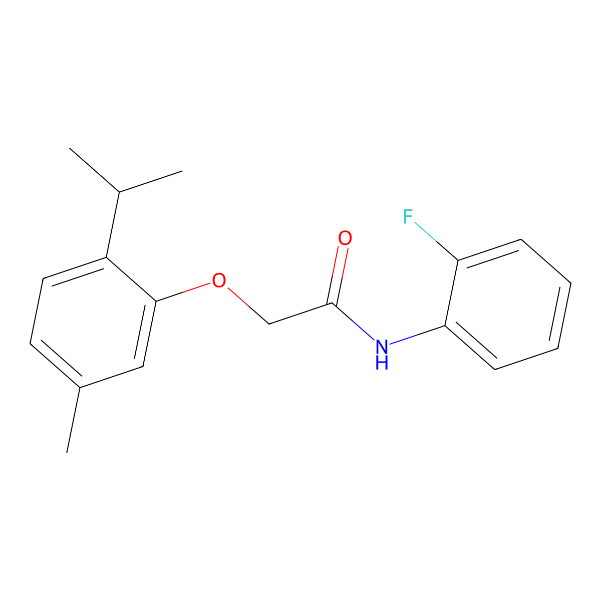 N-(2-fluorophenyl)-2-(2-isopropyl-5-methylphenoxy)acetamide molecular structure, CAS 303972-26-1