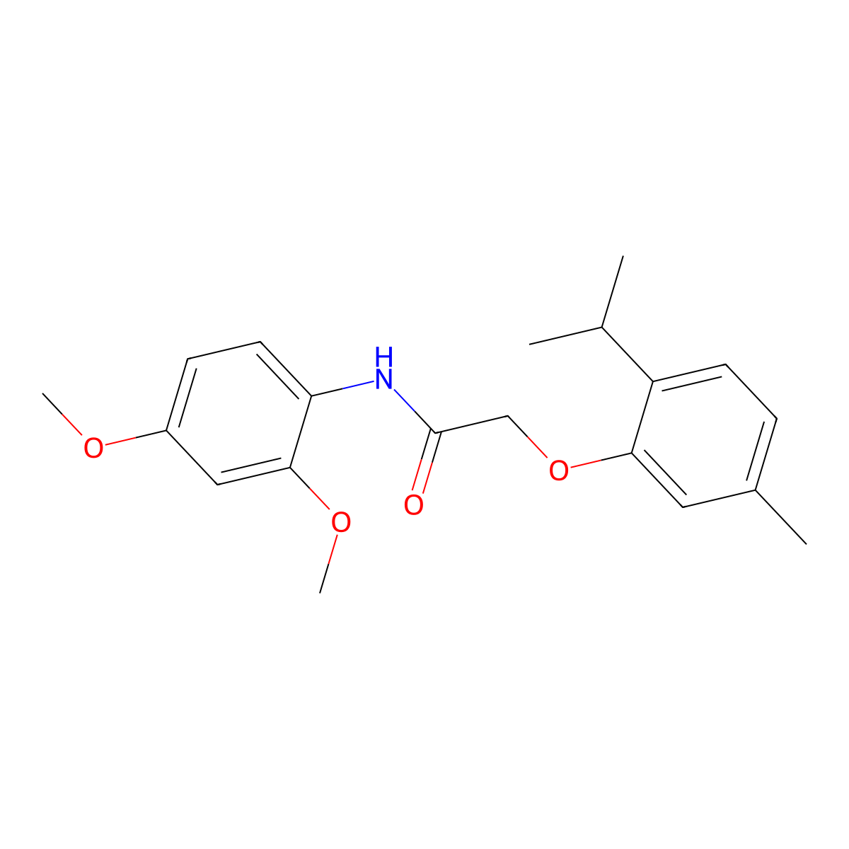 N-(2,4-dimethoxyphenyl)-2-(5-methyl-2-propan-2-ylphenoxy)acetamide molecular structure, CAS 303972-30-7