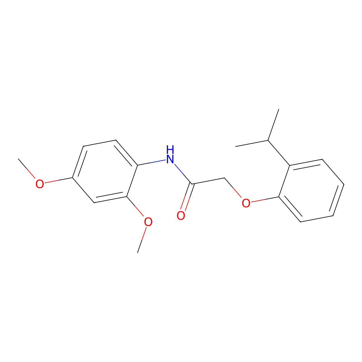 N-(2,4-dimethoxyphenyl)-2-(2-propan-2-ylphenoxy)acetamide molecular structure, CAS 303972-42-1