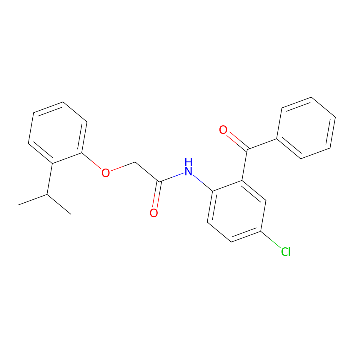 N-(2-benzoyl-4-chlorophenyl)-2-(2-isopropylphenoxy)acetamide molecular structure, CAS 303972-44-3