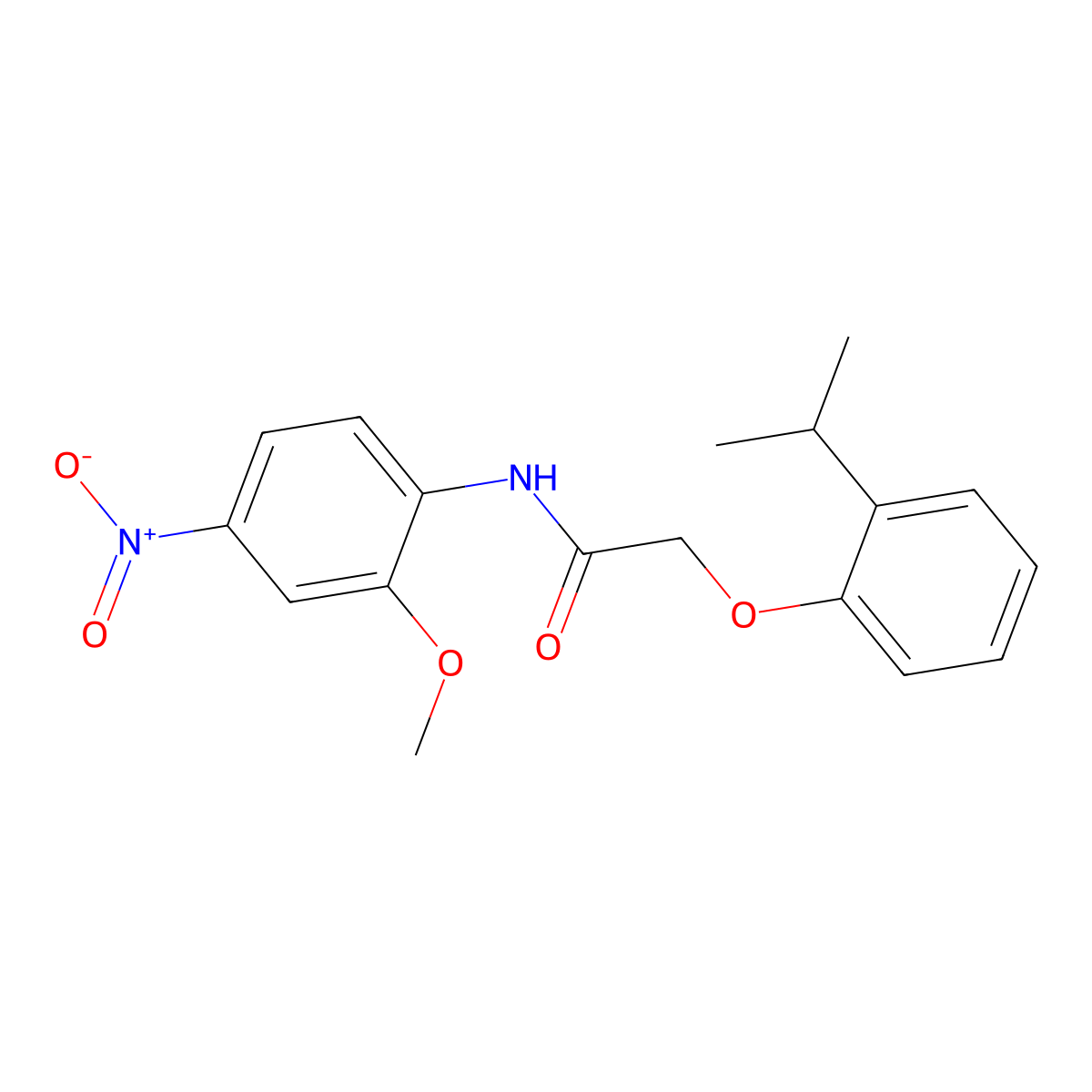 N-(2-methoxy-4-nitrophenyl)-2-(2-propan-2-ylphenoxy)acetamide molecular structure, CAS 303972-45-4