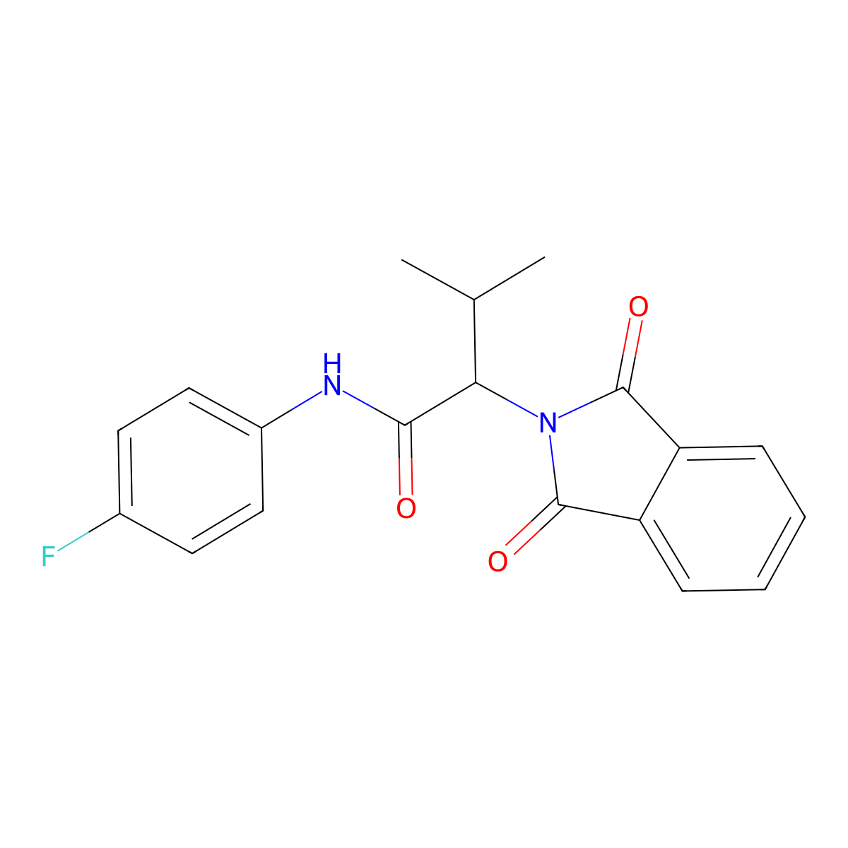 2-(1,3-dioxoisoindol-2-yl)-N-(4-fluorophenyl)-3-methylbutanamide molecular structure, CAS 303972-47-6