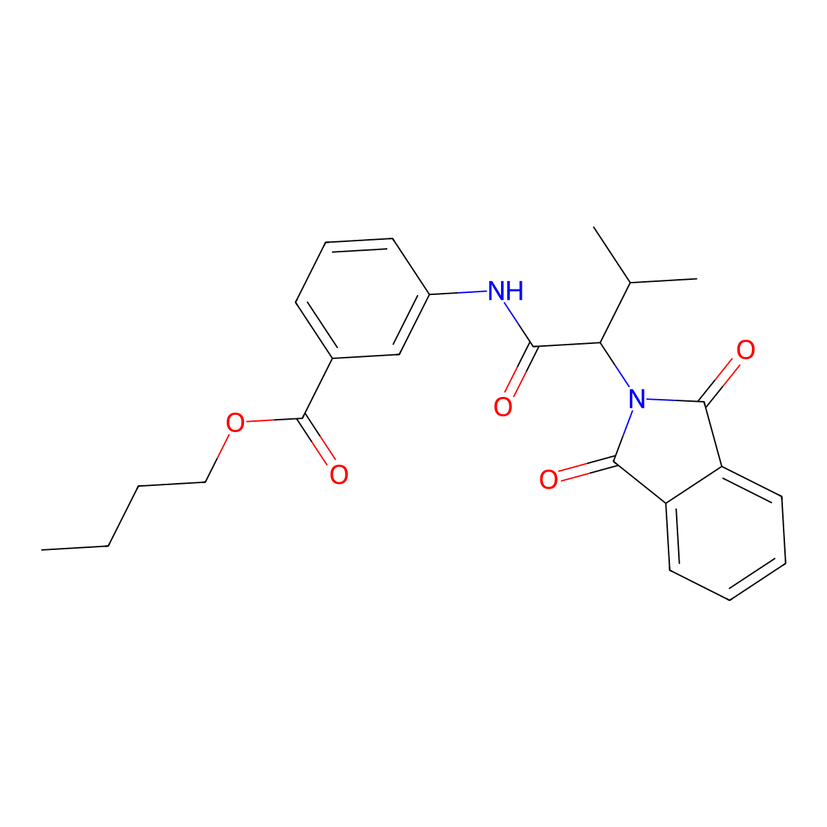 Butyl 3-[[2-(1,3-dioxoisoindol-2-yl)-3-methylbutanoyl]amino]benzoate molecular structure, CAS 303972-53-4