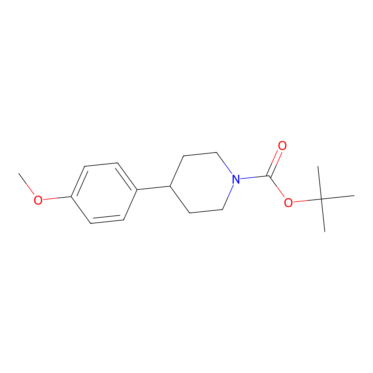 Tert-butyl 4-(4-methoxyphenyl)piperidine-1-carboxylate molecular structure, CAS 303975-71-5