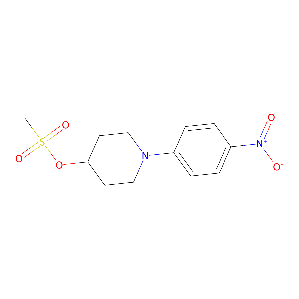1-(4-Nitrophenyl)piperidin-4-yl methanesulfonate molecular structure, CAS 303977-18-6