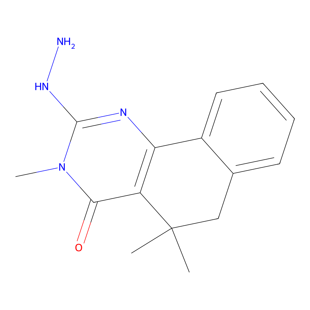 2-hydrazinyl-3,5,5-trimethyl-6H-benzo[h]quinazolin-4-one molecular structure, CAS 303980-37-2