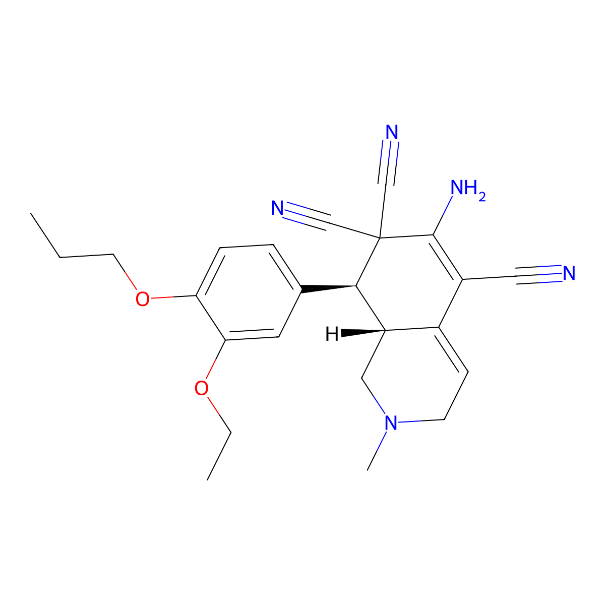 (8S,8aR)-6-amino-8-(3-ethoxy-4-propoxyphenyl)-2-methyl-1,3,8,8a-tetrahydroisoquinoline-5,7,7-tricarbonitrile molecular structure, CAS 303984-22-7