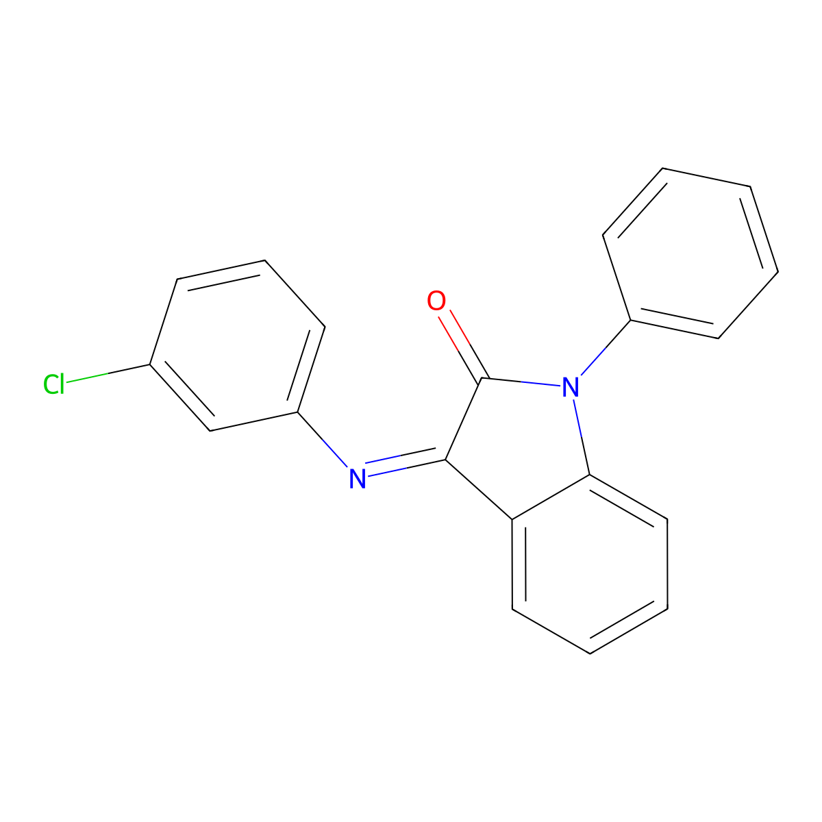 3-(3-Chlorophenyl)imino-1-phenylindol-2-one molecular structure, CAS 303984-49-8