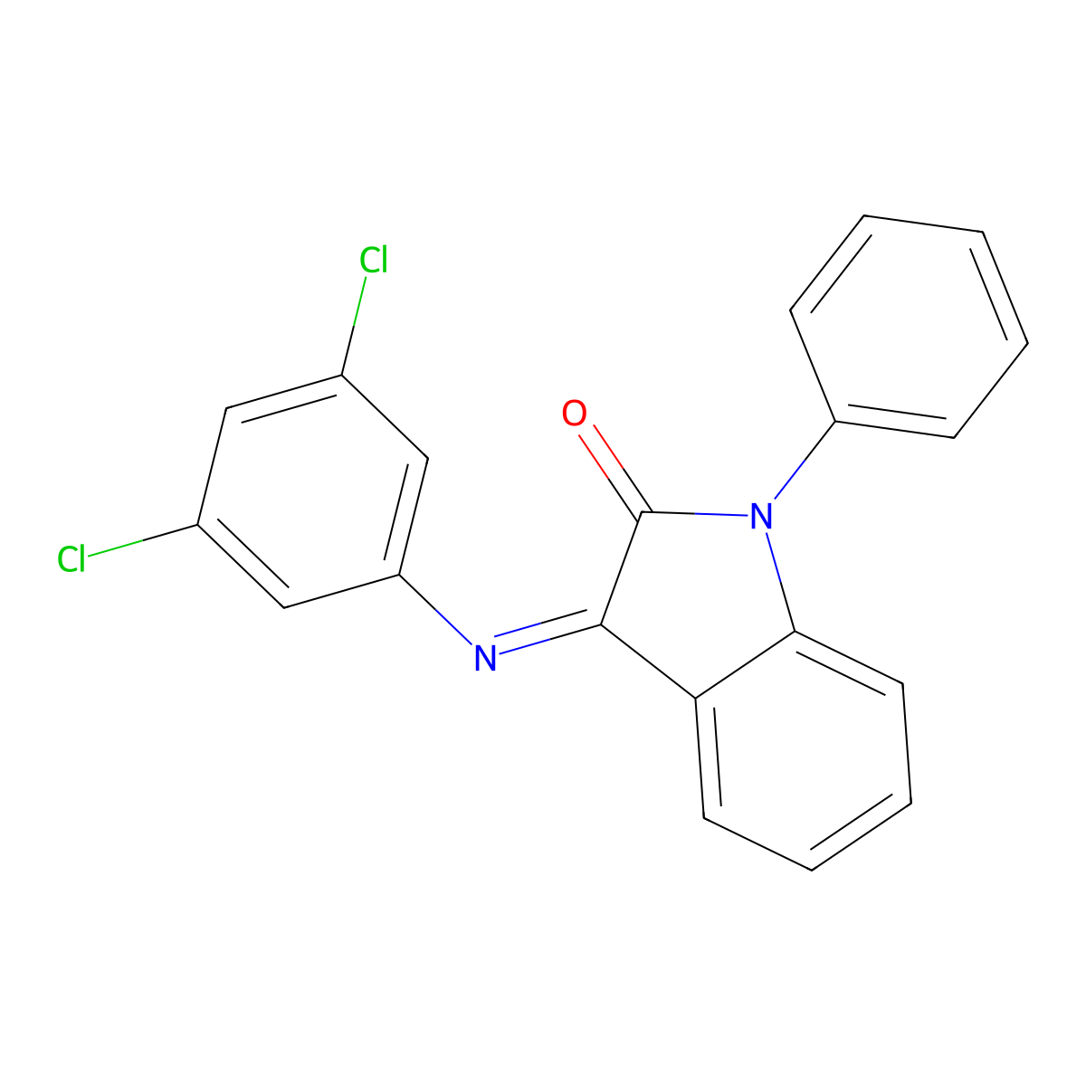 3-(3,5-Dichlorophenyl)imino-1-phenylindol-2-one molecular structure, CAS 303984-51-2